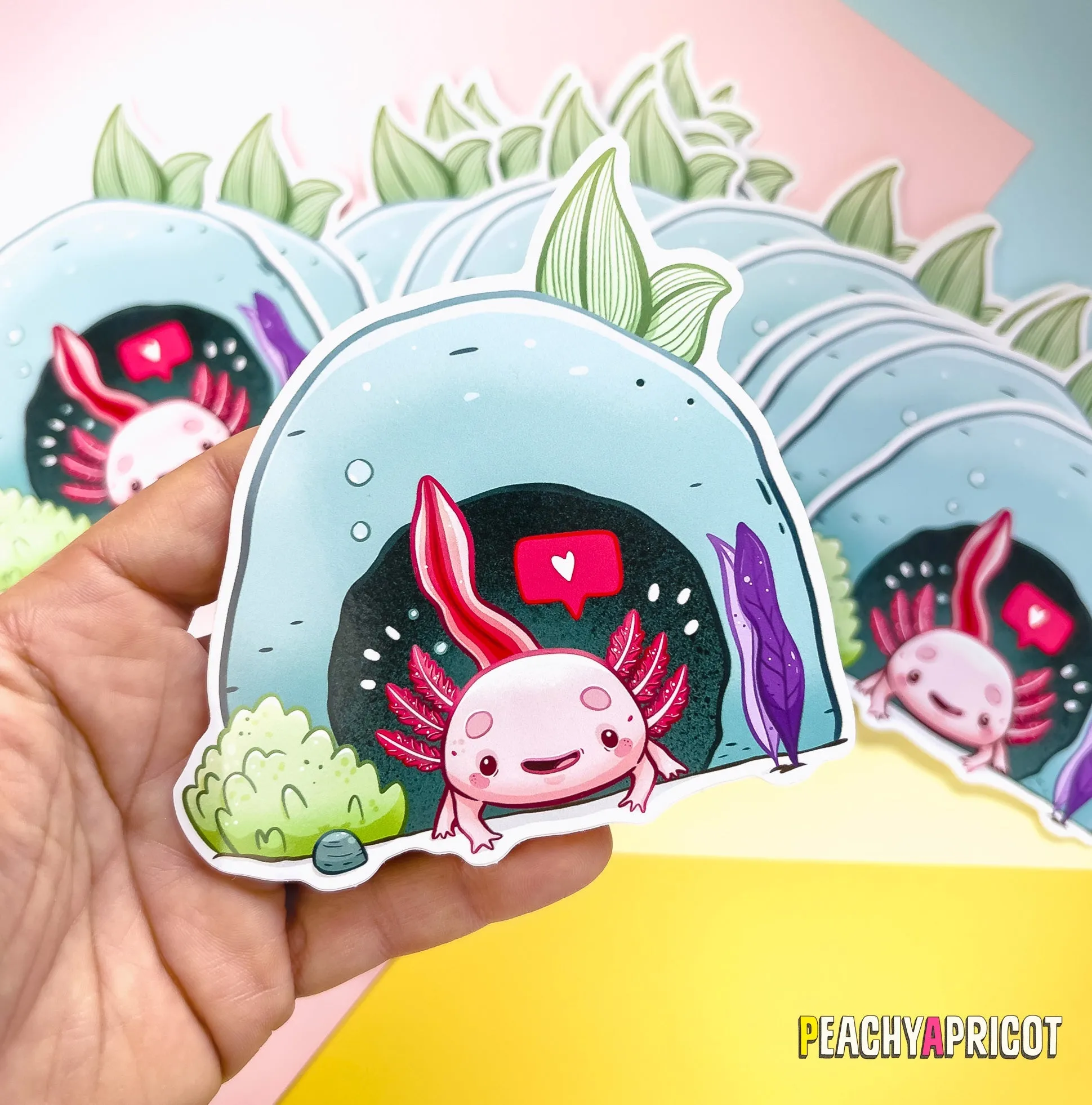 Cute Axolotl Vinyl Sticker