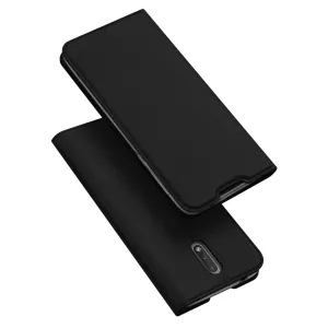 For Nokia 2.3 Magnetic Phone Case Wallet Design Card Slots Stand Function All-round Protective Cellphone Shell Shockproof Leather Cover black