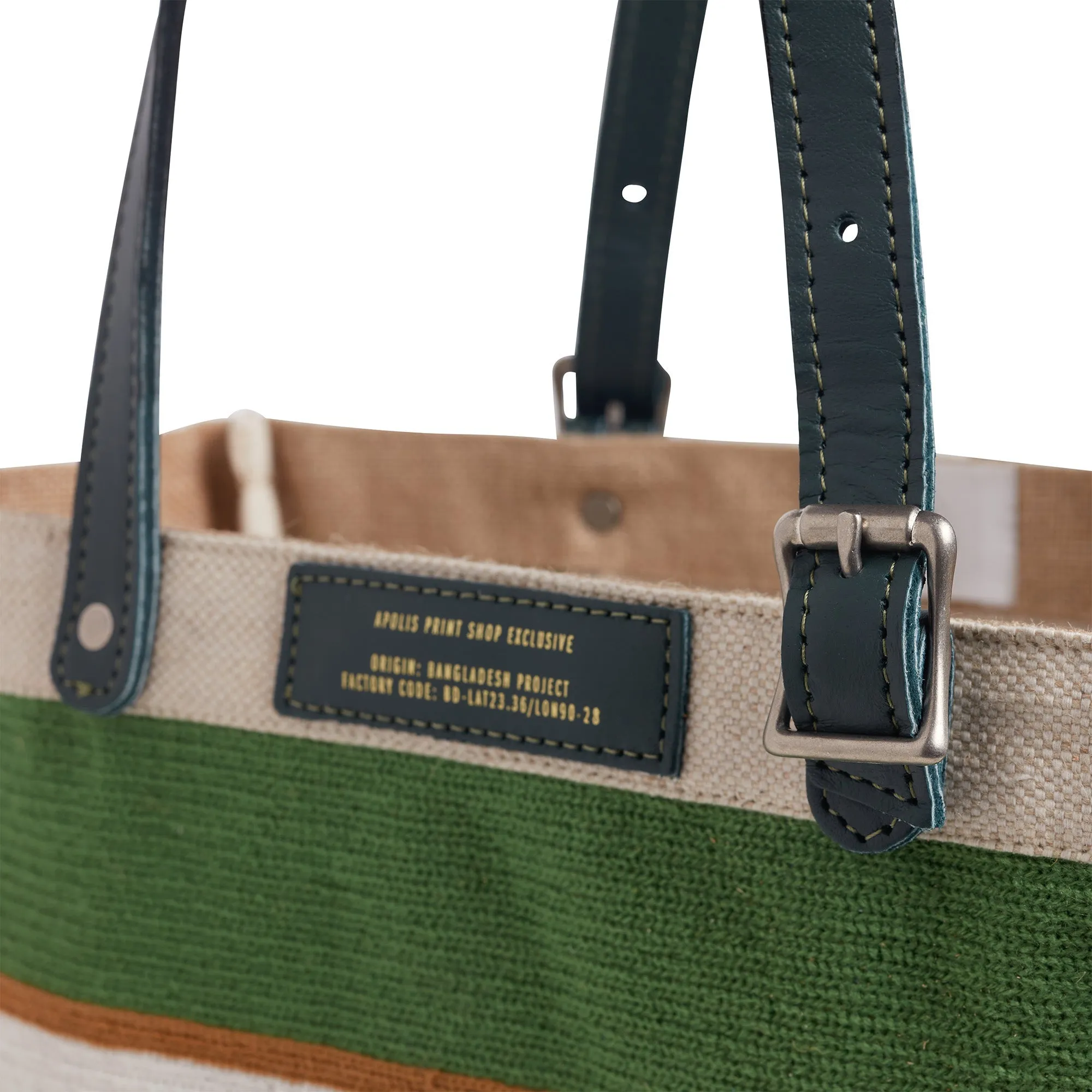 Petite Market Bag in Court Green Chenille with Adjustable Handle (035CHNGAH)
