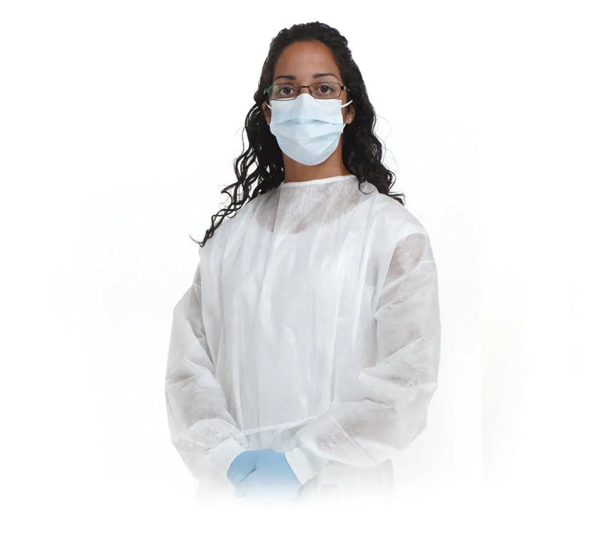 SafeBasics™ Impervious Gown, Regular, White, 10/bg, 5 bg/cs