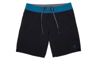 The Spartan Board Shorts -  9" Inseam - Almost Black   Makena Blue