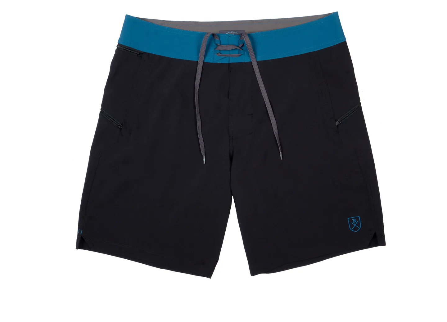 The Spartan Board Shorts -  9" Inseam - Almost Black   Makena Blue